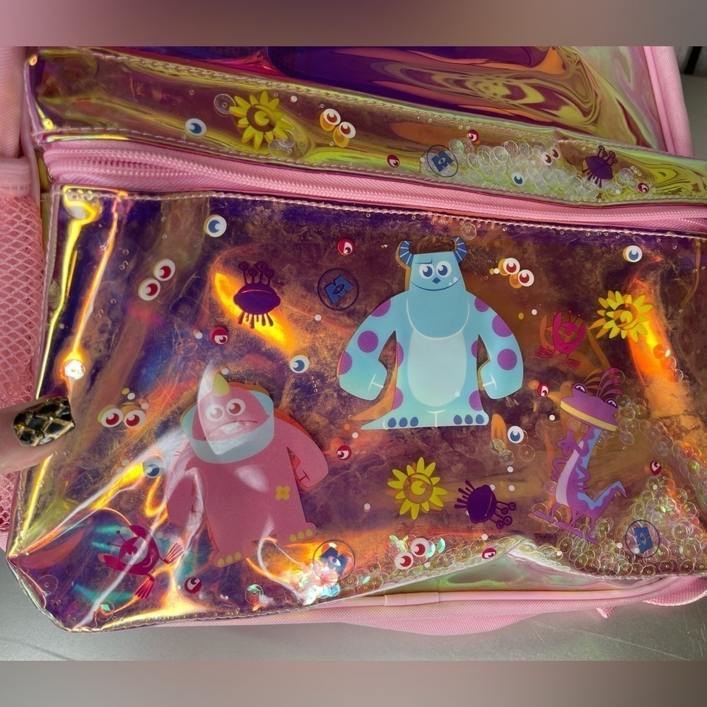 DISNEY STORE Monsters INC Monsters University Sulley Mike Backpack Holographic - Picture 6 of 8